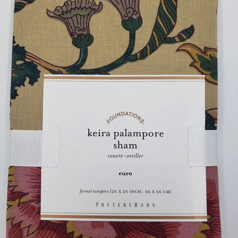 Pottery Barn Floral Euro Pillow Sham‎ Square 26